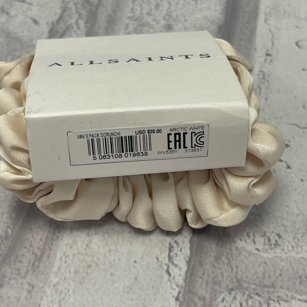 Alllsaints 3- Pack Mini Scrunchies in Arctic White - NWT - Picture 3 of 3